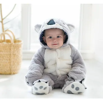 

Popodion new winter infant thickening one-piece hooded long-sleeved children's clothing CHD20345