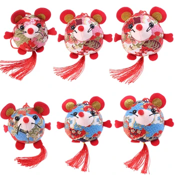 

2020 Year Of The Fat Rat Mascot Plush Toy Red Chinese Knot Mouse Pendant High Quality Hanging Deacoration New Year Gift For Kids