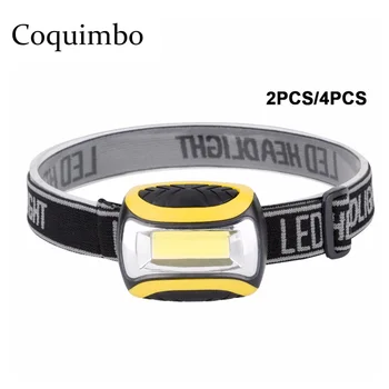 

Coquimbo 2PC/4PC Flashlight On The Forehead LED Headlamp COB 4 Mode Head Lamp Waterproof Headlight Lumen For Camping Hiking