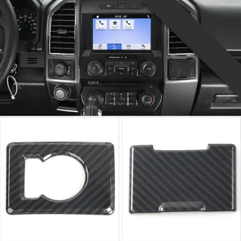 

2Pcs Car Power Outlet Panel & 4WD Switch Cover Trim For Ford F150 2015-2017