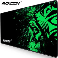 Rakoon suporte para mouse extra grande, mousepad gaming para computador, anti-slip, borracha natural com borda de travamento