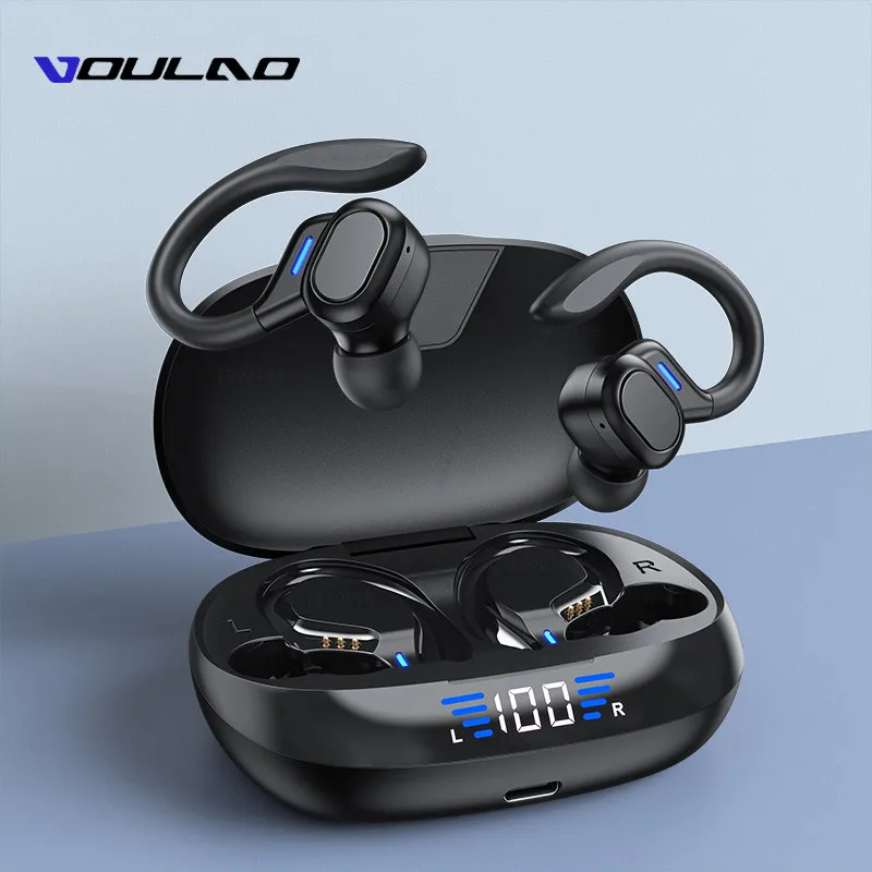 Наушники-вкладыши TWS Bluetooth наушники с микрофонами Спорт Ушные крючки