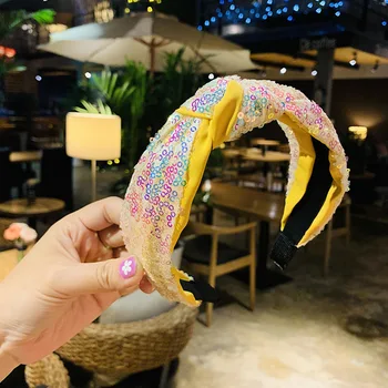 

New Korean sequin knotted wide hair hoop, small fresh student fashion hairpin, creative ladies headband accessories