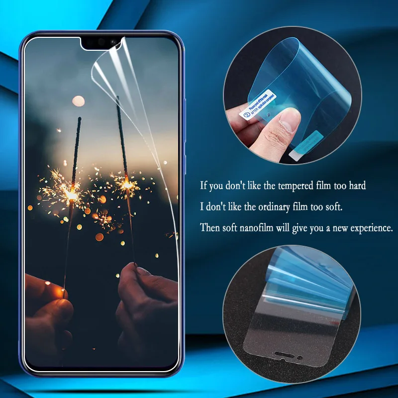 Нано Взрывозащищенная пленка для Huawei Honor 9X 8X 8A 10 20 Lite Защита экрана Y9 Y7 2019 Y6 Prime 2018