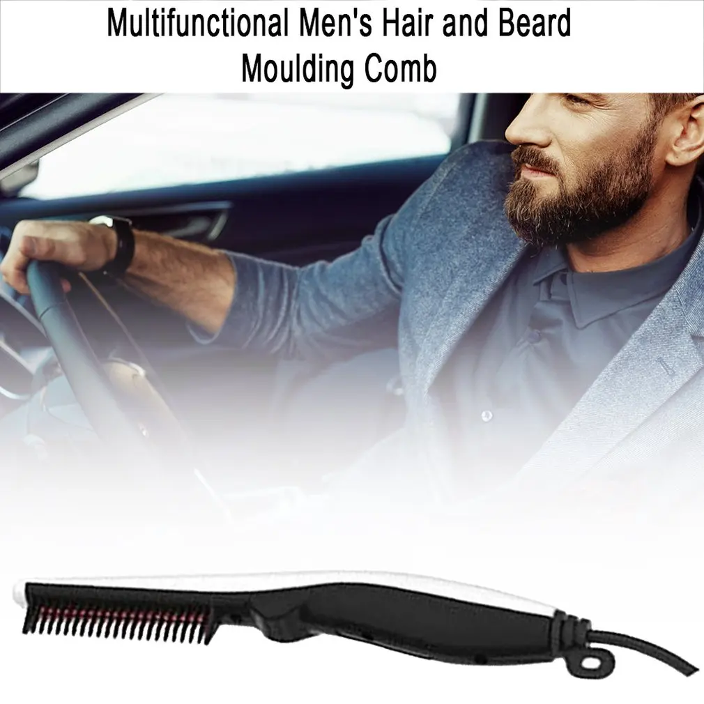 Men's Hair Beard Styling Comb Electric Hair Curler Beard Comb Multi-functional Straight Hair Comb