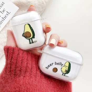 

TPU Transparent Avocado Fruit Pattern Case For Apple AirPods 1 2 Bluetooth Earphone Cover For Airpods Pro 3 Headphone Protector