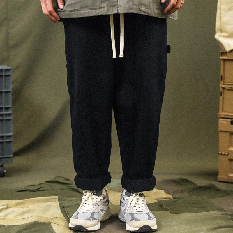 TDFR Patchwork Cargo Pants Men Corduroy Contrast Stitch Trousers Mens Streetwear Loose Casual Pants