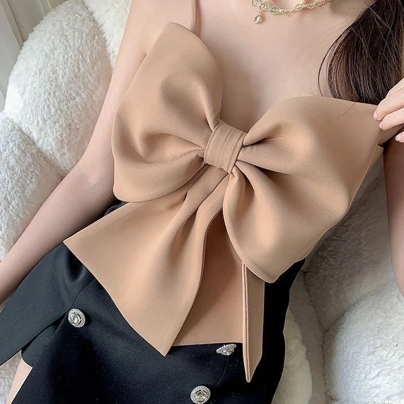 ladies bra Sexy Patchwork Bow Women Vest Square Collar Sleeveless Spaghetti Strap Slim Tunic Tank Tops Female Clothes green cami