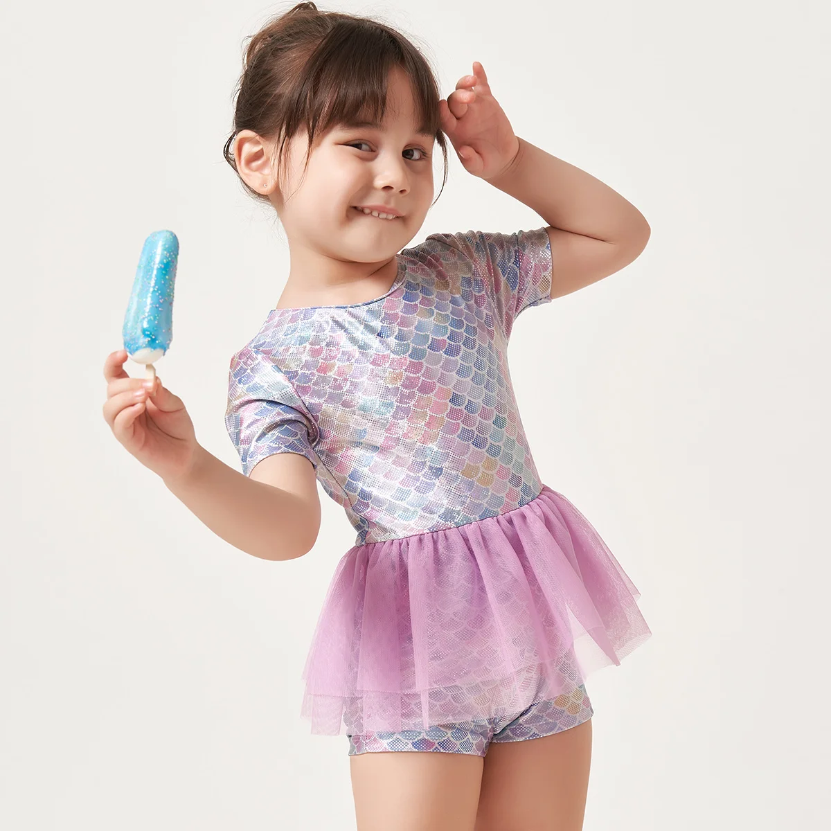 Julysand Girl Swimsuit High-end One Piece Swimsui Kids Lovely Mermaid Mesh Skirt Ruffles Skin CareBathing Suit for Toddler Girls
