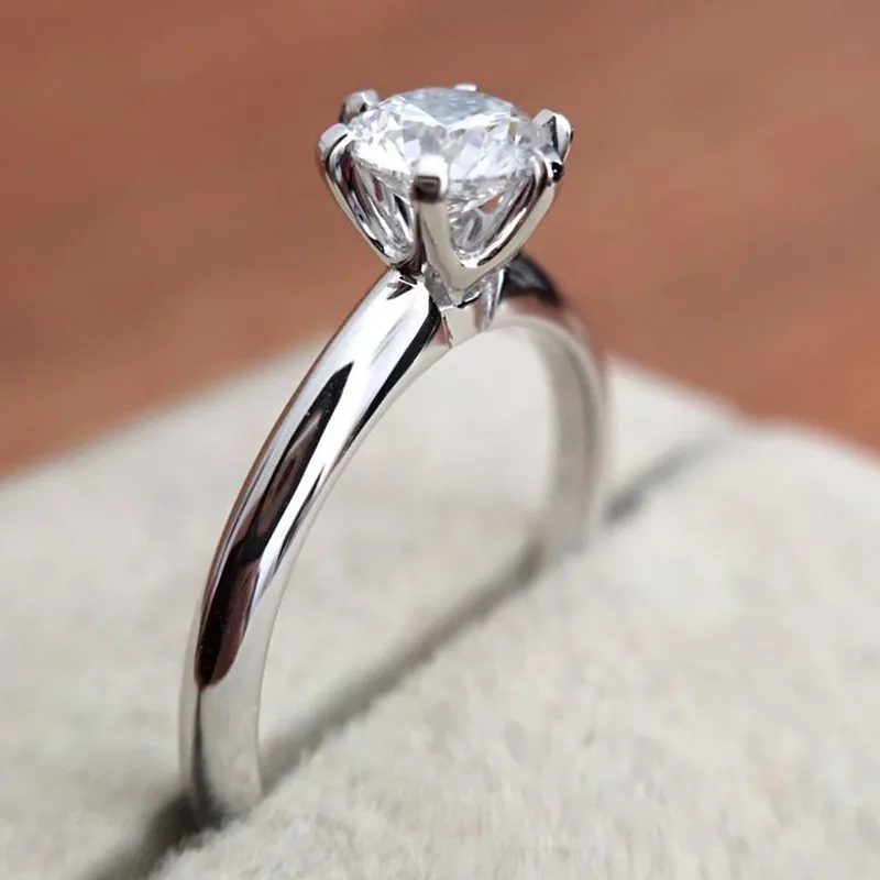 Классическое серебряное кольцо Moissanite 1 карат IJ ювелирное изделие