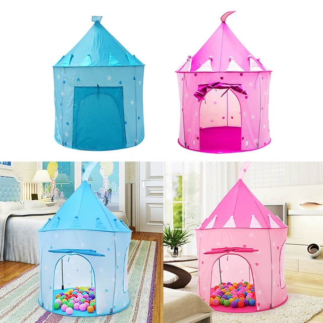 Foldable Girls Princess Fairy Play Tent Kids Castle Cubby Play House Toy 4