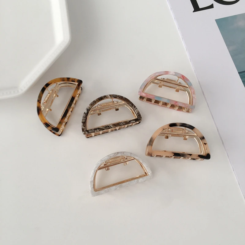 

Women Girl Hair Claw Geometric Hair Clamp Grab for Hair Jaw Clip Grip Barrettes Korean Style Hairpin Acrylic Styling Accessories