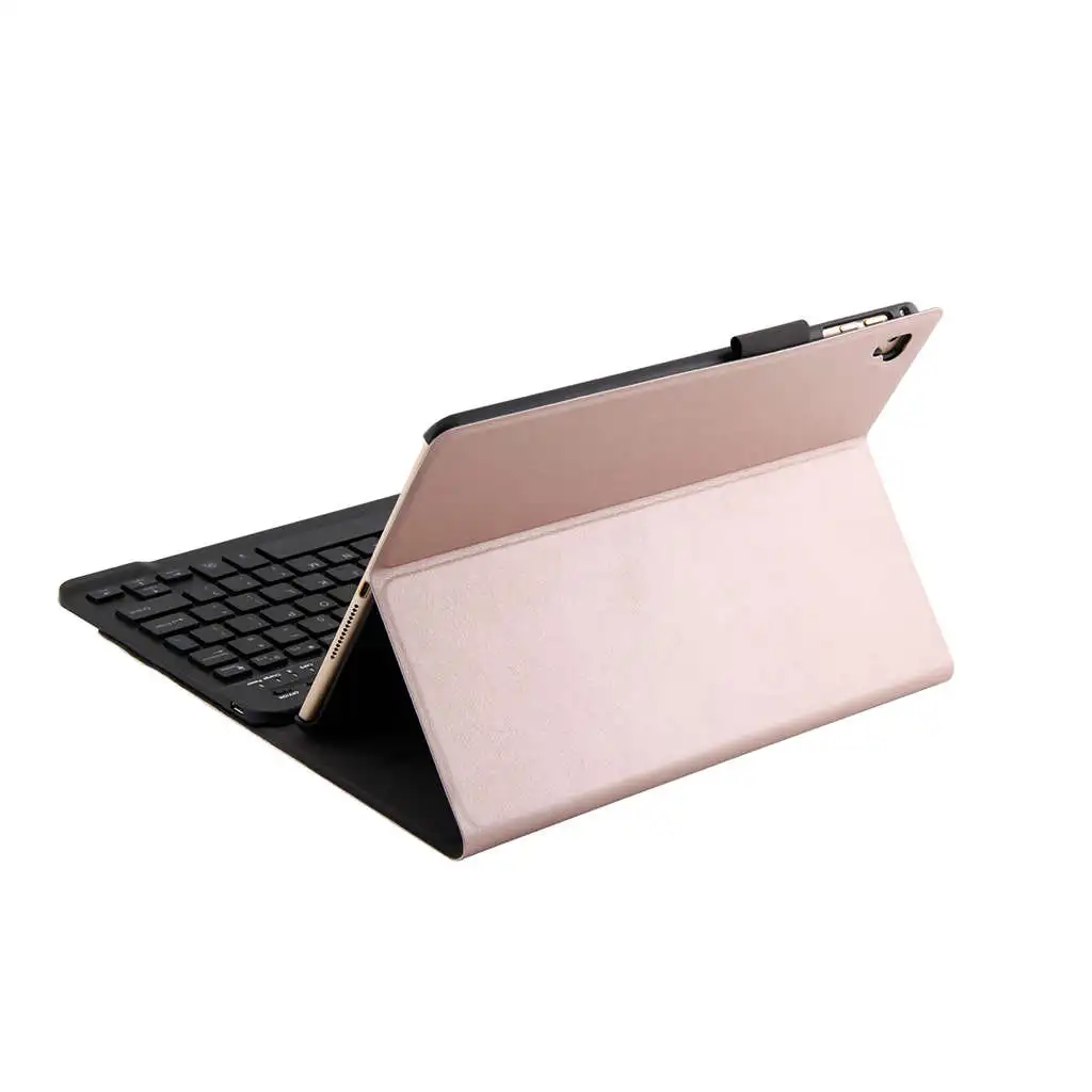 Keyboard Case For New / Ipad, Ipad Pro 9.7, Ipad Air 1 And 2- Detachable Keyboard- Slim Leather Folio Cover- 7 - Цвет: Rose Gold