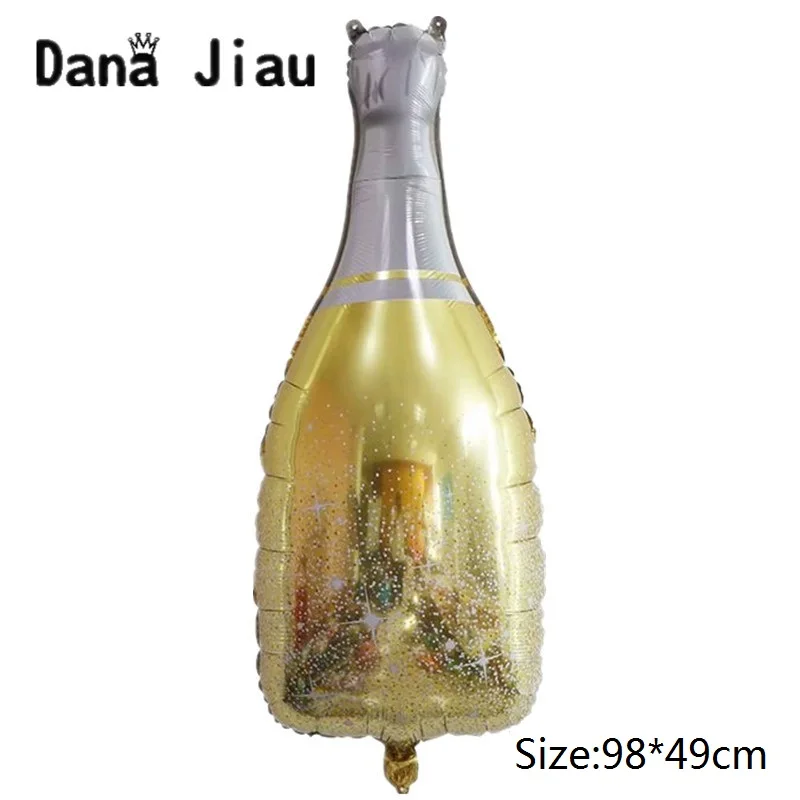 Danajiau с днем рождения 30 день рождения украшения розовые бокалы для шампанского Бутылка для виски Фольга шар средней школы мяч вечерние шары - Цвет: Светло-желтый