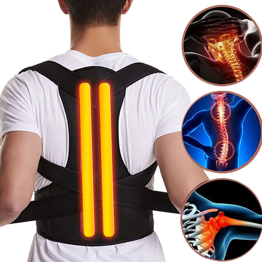 

Bone Shoulder Back Brace Posture Corrector Straightener Waist Support Belt Improve Posture Prevent Slouching Pain Relief