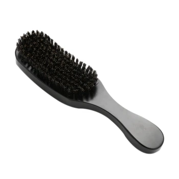 

Long Curved Handle Beard Brush Men'S Pig Hair Wooden Shaving Brush Shaving Brush Beard Comb Oil Head Brush