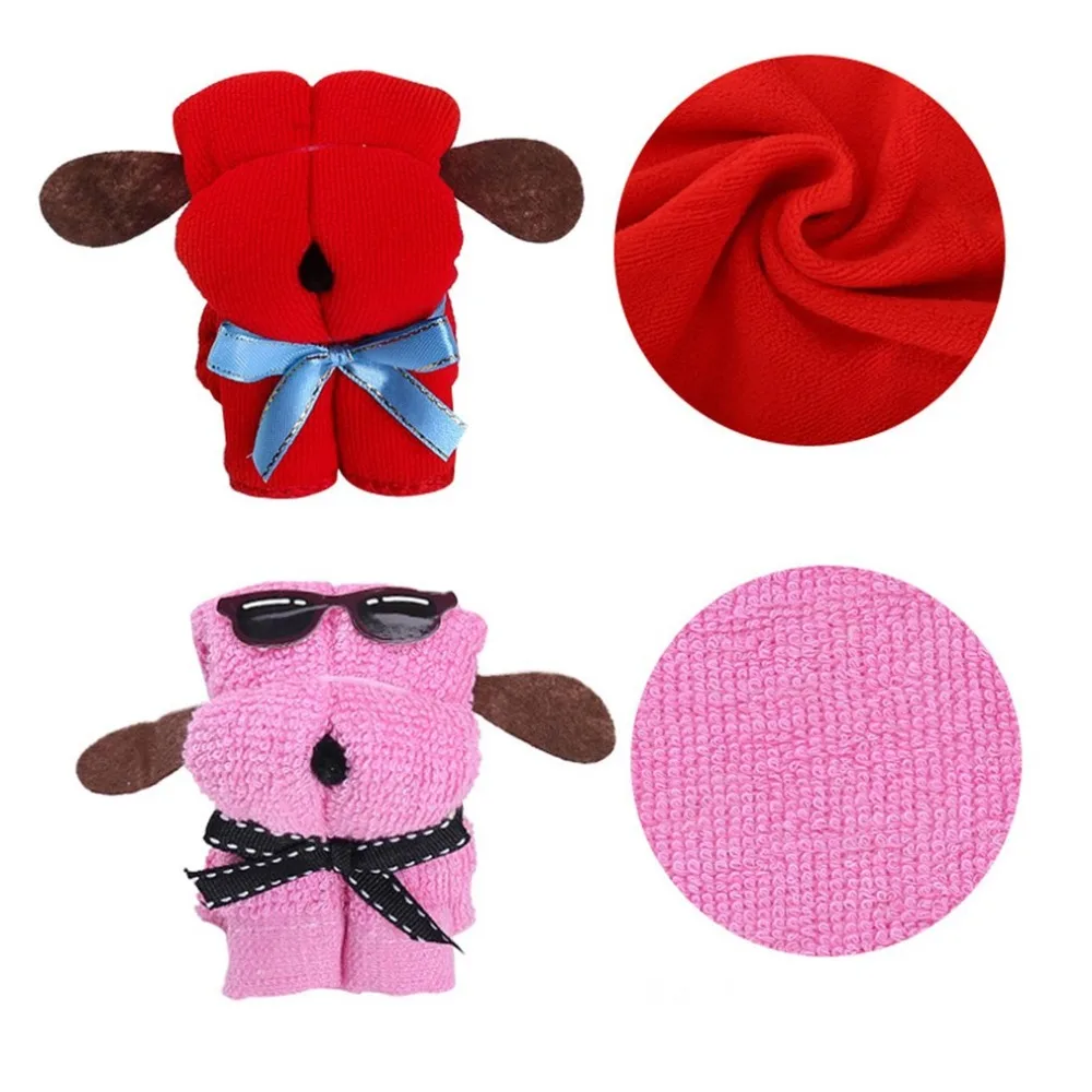 Уникальное милое полотенце в форме милой собаки из микрофибры и хлопка, специальная Мочалка для свадьбы, подарки на день рождения, разные цвета