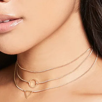 

LISMLISM Necklaces Jewelry Lovers Personalized Choker Round Yellow Gold Color Bohemia Necklace Multilayer Chain Women Collares