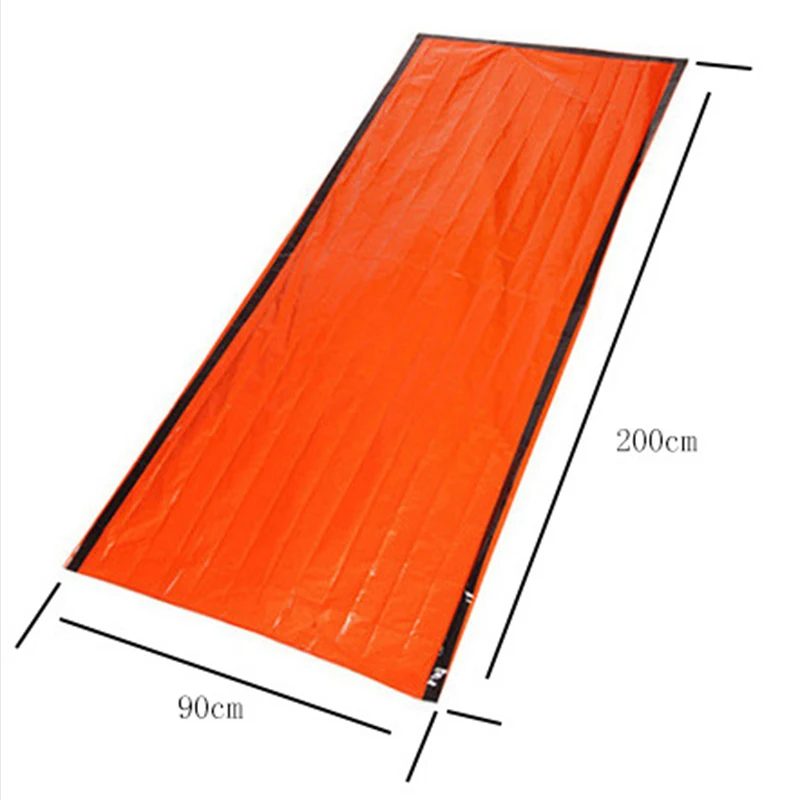 Outdoor Camping First Aid Sleeping Bag with Warm Raincoat Emergency Rescue Keep Warm Two-Piece Set with Storage Bag for Camping