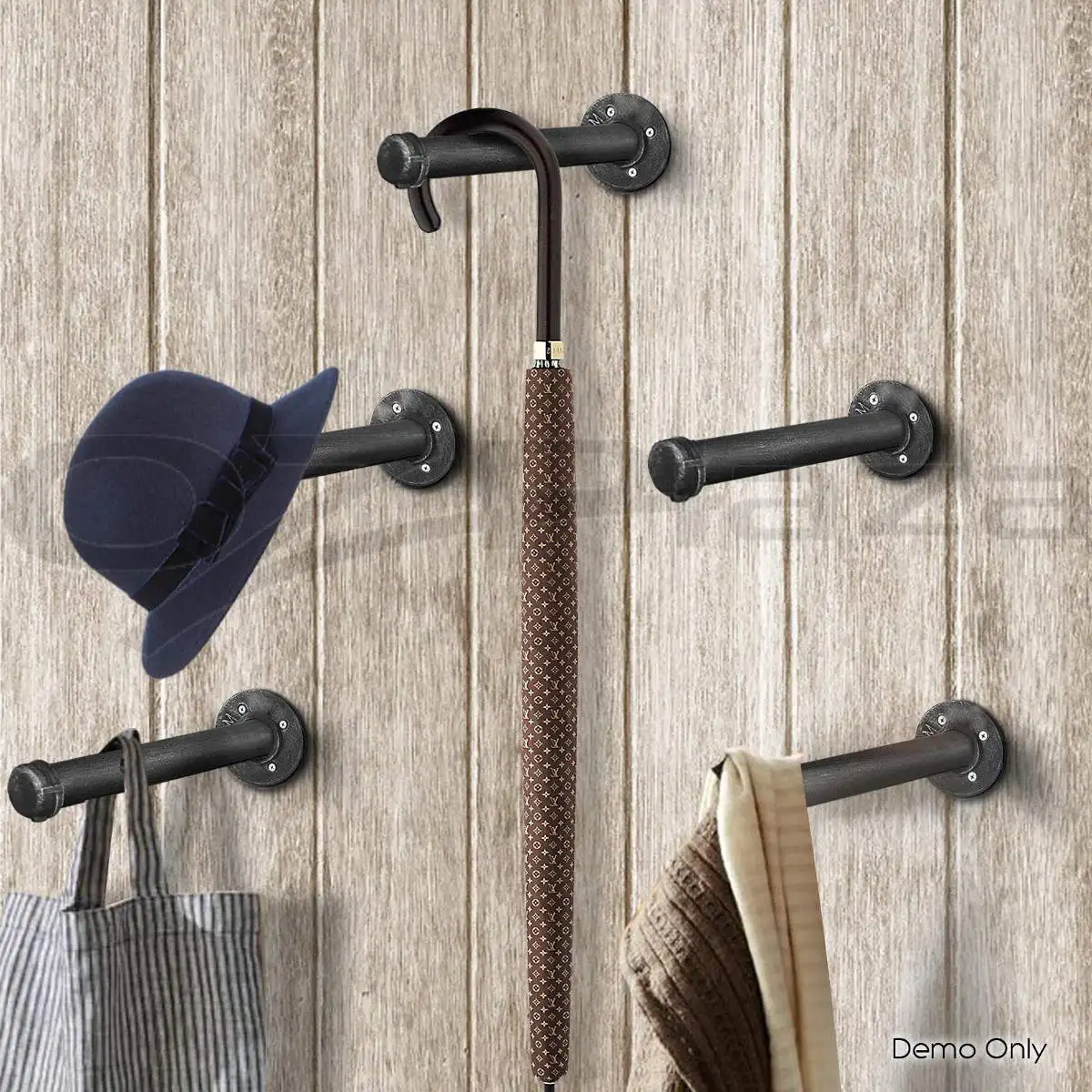 

25cm Vintage Iron Pipe Shelf Bracket Wall Mounted Storage Shelf Holder Racks Hanging Clothes Bag Home Bethroom Bookcase Decor