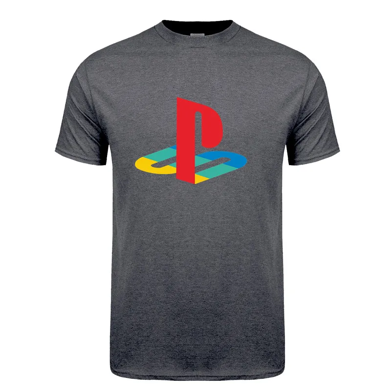 Playstation футболка мужские топы Игра Новая мода короткий рукав футболки мужские футболки - Цвет: Dark Heather