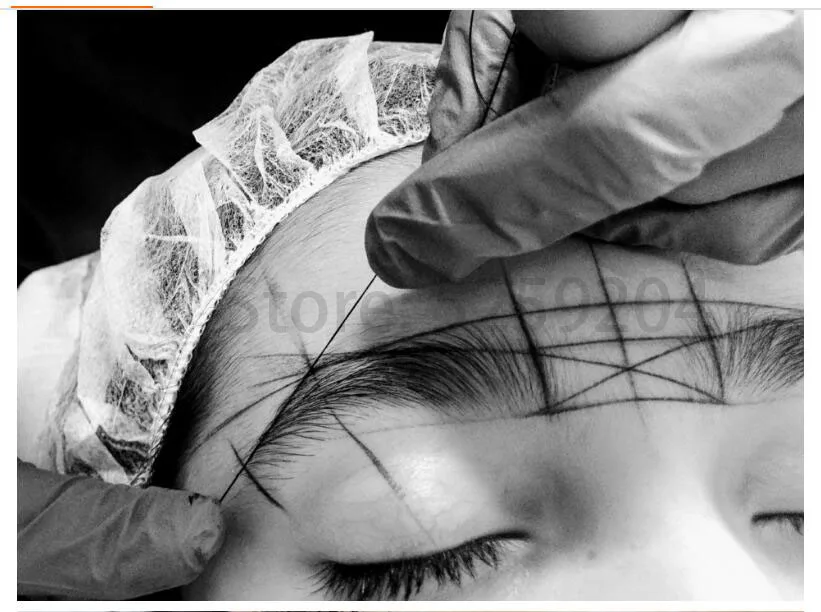 Mapping Pre-inked string Перманентный макияж microblading mapping измерительная нить для татуировки microshading Brows форма положение