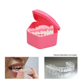 

Denture Bath Box Case Dental False Teeth Appliance Container Tooth Storage Boxes Cleaning Teeth Case Denture Boxs Container