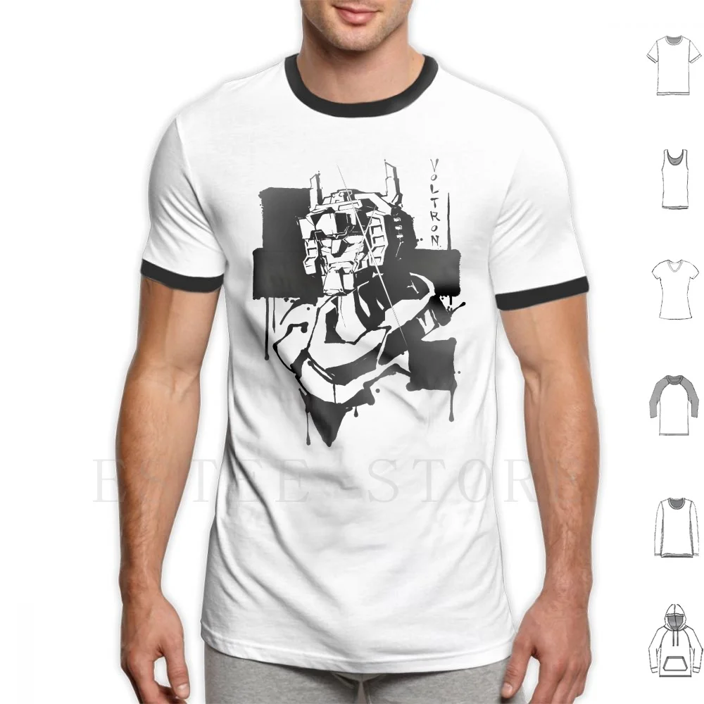 Мужская футболка Voltron из хлопка 6Xl Robot Mech Geek Nerd Nerdy Tv Ретро стиль монохромная темный
