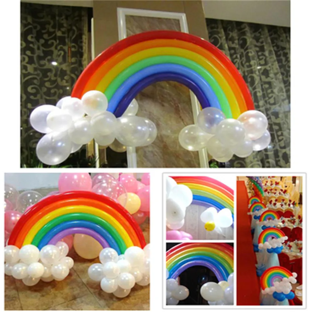 26 teile/satz DIY Magic Ball Weihnachten Geburtstag Dekor Kinder Geburtstag Geschenk Zubehör Dekoration Regenbogen Band Ballon Set – Detail 5