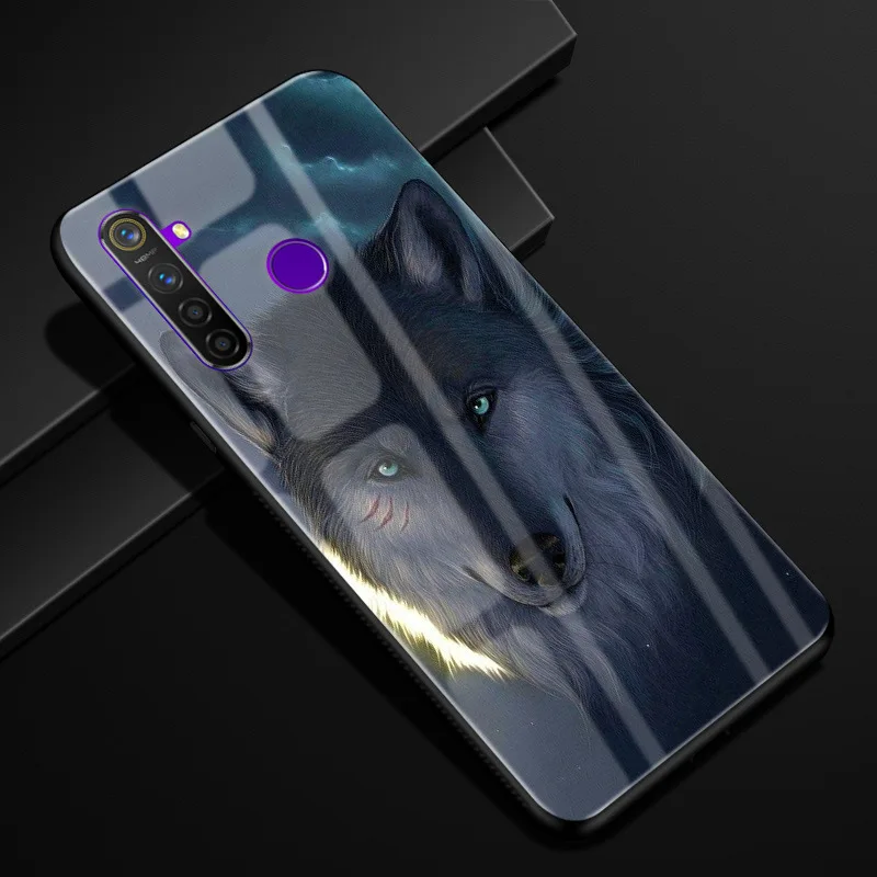 Для OPPO Realme 5 Pro Чехол оргстекло PC чехол для телефона черный ТПУ бампер чехол для OPPO Realme 5 Pro 5Pro Realme Q закаленный чехол