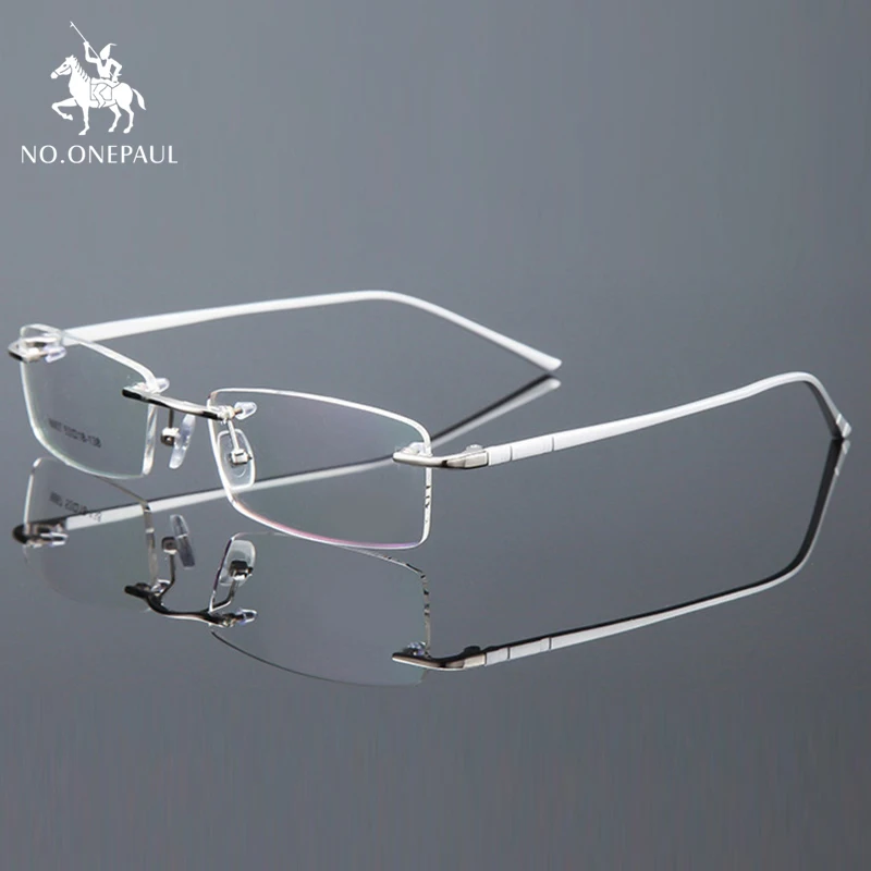 

NO.ONEPAUL Optical For Male Eyewear Clear Lens Glasses Frame Eyes Spectacle Frame Men Rimless Eyeglasses Computer Prescription