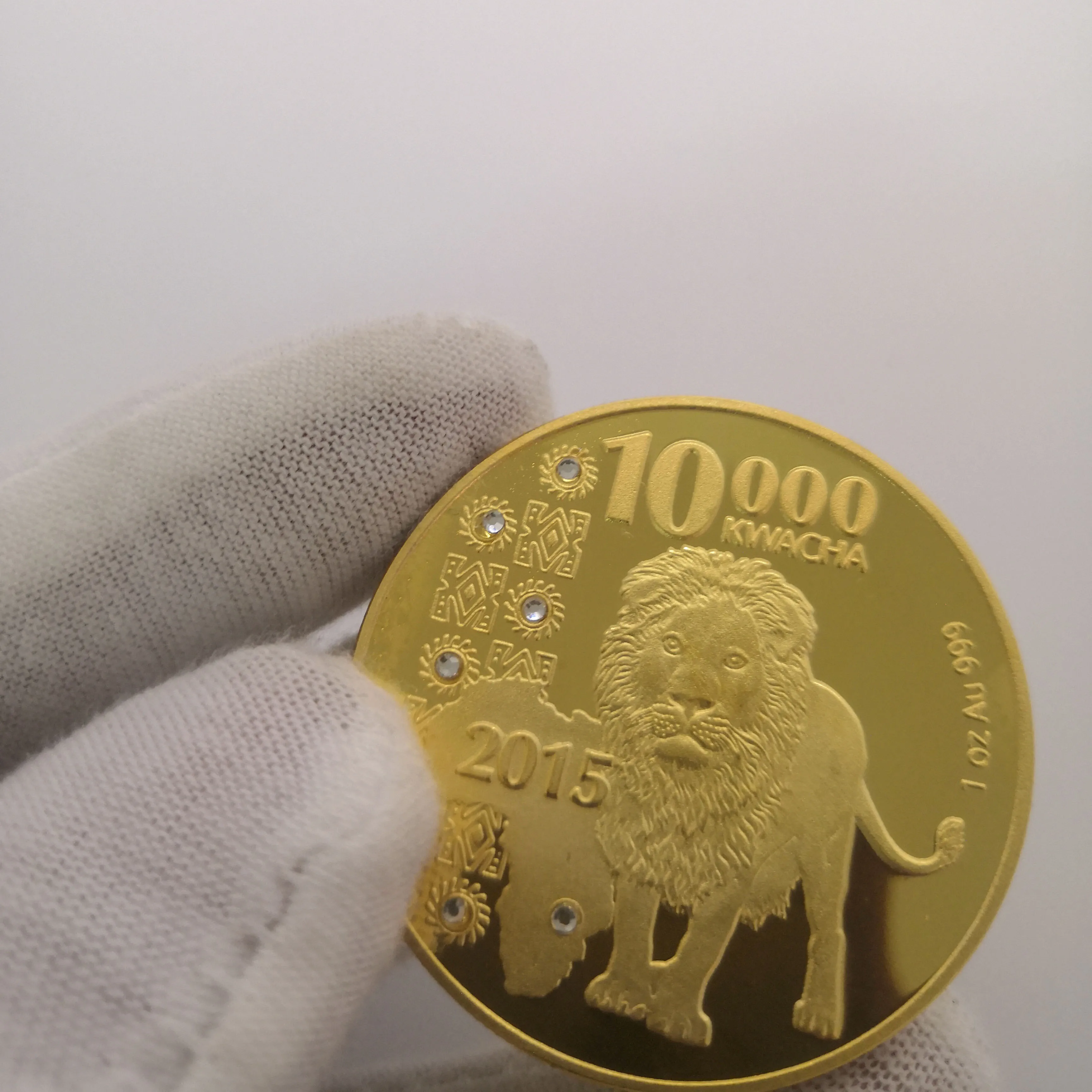 2015 République de Zambie 1 oz.999 Léopard d'Afrique 10000   Collection de pièces commémoratives animales en Or-par défaut