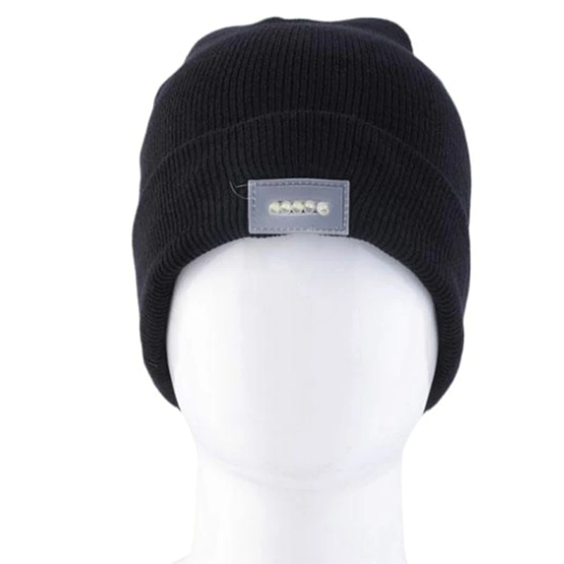 Мягкая удобная 5 светодиодный светильник шапка бини Gorro для рыбалки, охоты, кемпинга, бега, вязаная шерстяная шапка для рыбалки