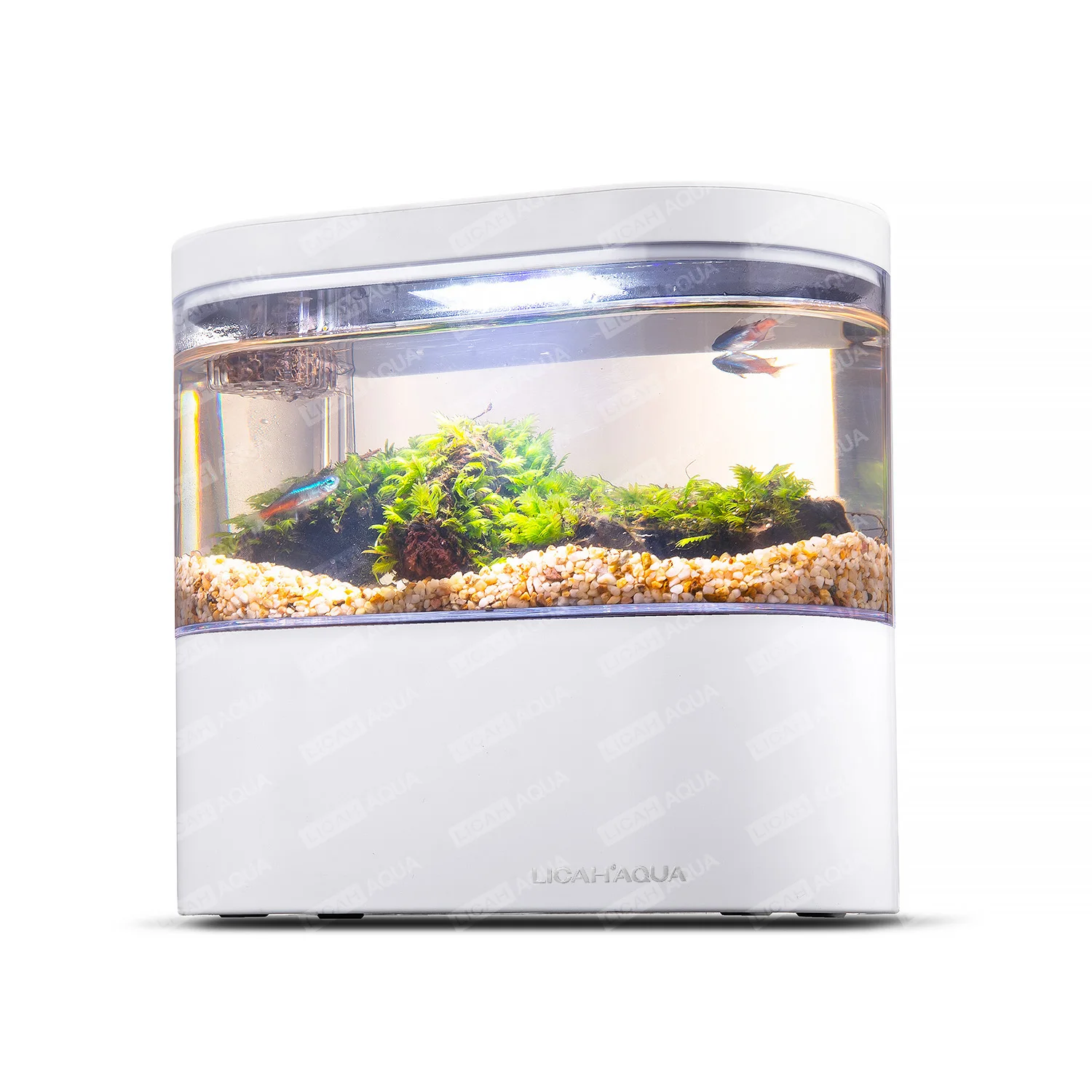 USB Mini Desktop Aquarium Built-in Water Pump LED light Filter