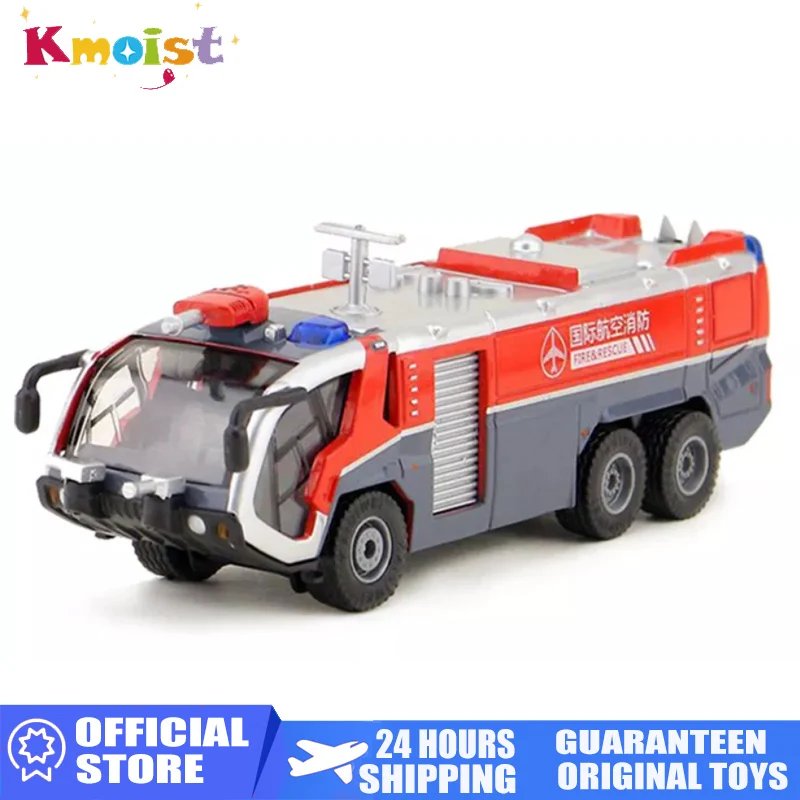 KAIDIWEI 1:50 Alloy High Pressure Water Gun Airport Fire Truck Model with Pull Back Car Toys for Boys Kids Crafts Collection Toy