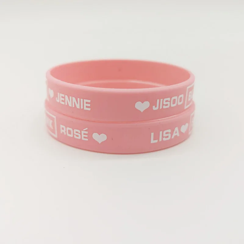 Черный Розовый Стиль Знаменитостей силиконовый гелевый браслет Лиза Дженни Jisoo Роза именной браслет сопутствующие продукты