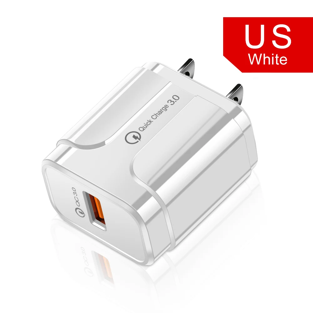 US Charger Олаф 18 Вт Быстрая зарядка 3,0 USB зарядное устройство ЕС США 5 в 3 А Быстрая зарядка мобильного телефона зарядное устройство для iphone huawei samsung Xiaomi адаптер LG - Тип штекера: US Charger