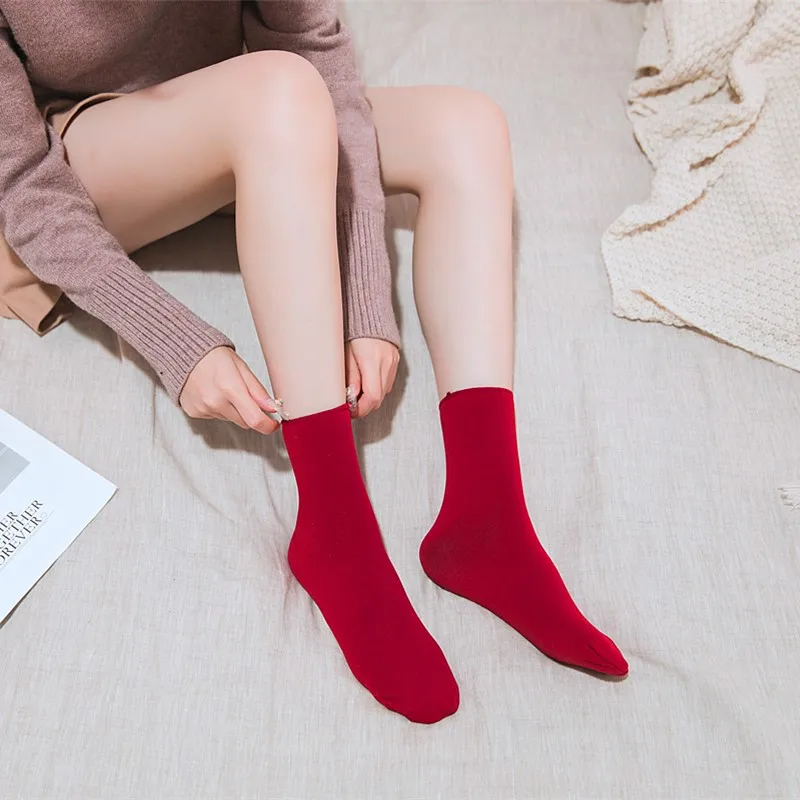 1 пара теплых женских носков повседневные плотные теплые шерстяные кашемировые зимние носки бесшовное бархатное Сапоги унисекс носки для сна