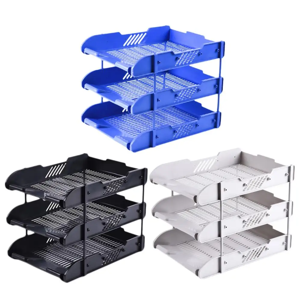 

Desk Organizer 3 Trays File Holder File Tray for Letter Paper Document Office Desktop