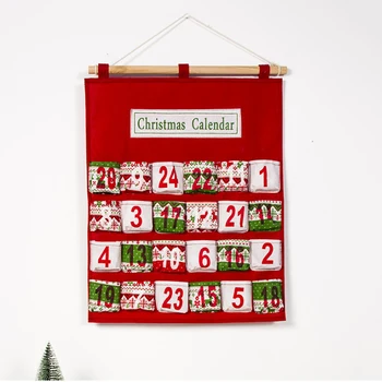 

Countdown Calendar Storage Hanging Bag Multi-Layer Candy Storage Pouch Christmas Advent Calendar Christmas Household Decor