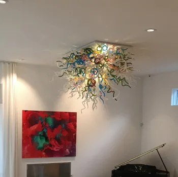 

European Style LED Light Source Hand Blown Glass Ceiling Chandeliers