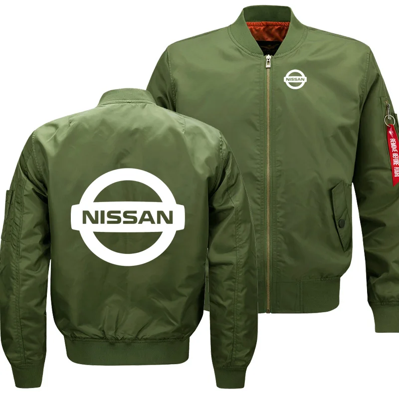 Mens Flying jacket Wintter Warm Slim Fiy Pilot jacket men Nissan Car Logo Print Sweatshirt HipHop Harajuku Mens jacket