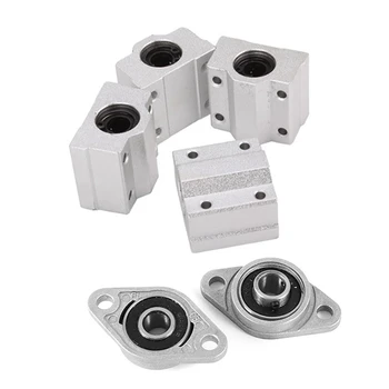 

6 Pcs Ball Bearing: 2 Pcs KFL08 Flanged Bearing 8 Mm & 4 Pcs SCS8UU Linear Motion Ball Bearing CNC Slide Bushing 34.5Mm