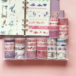 Sharkbang – autocollant Scrapbooking Washi à bande adhésive, 10 rouleaux/lot, fleurs de cerisier, licorne d'océan, papeterie décorative pour planificateur, DIY bricolage 