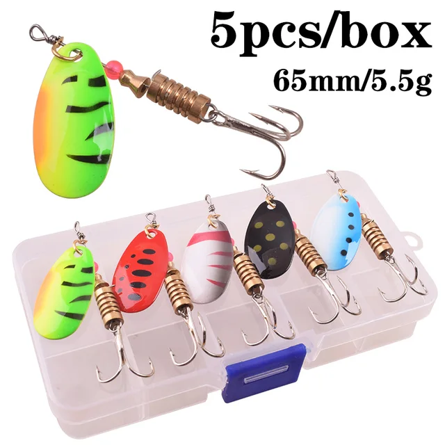 5.5g Fishing Lure Spoon Bait ideal for Bass Trout Perch pike rotating Fishing VN