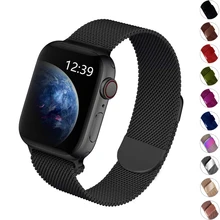 Миланский сетчатый ремешок для apple watch, ремешок 42 мм, 38 мм, версия apple watch ремешок 4 5 44 мм 40 мм наручных часов iwatch, 5/4/3/2/1 браслет ремешок для часов из нержавеющей стали