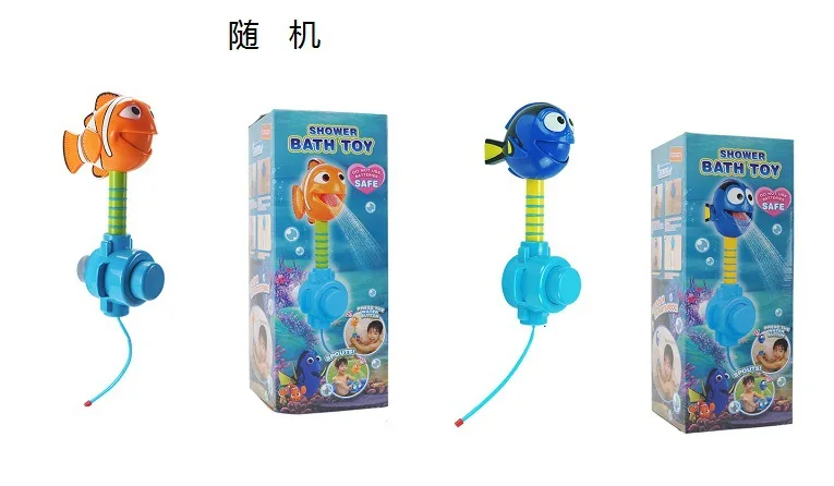 Children Water Spouting Shower Play with Water Bath Toy Infants Children Tap Shower pen tong Clownfish Toy