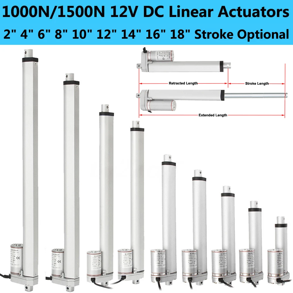 

Электрический линейный привод 100, 50, 150, 200, 250, 300, 350, 400 мм, ход 12 В постоянного тока, 1000 Н/1500 Н, 450 подъемный стол