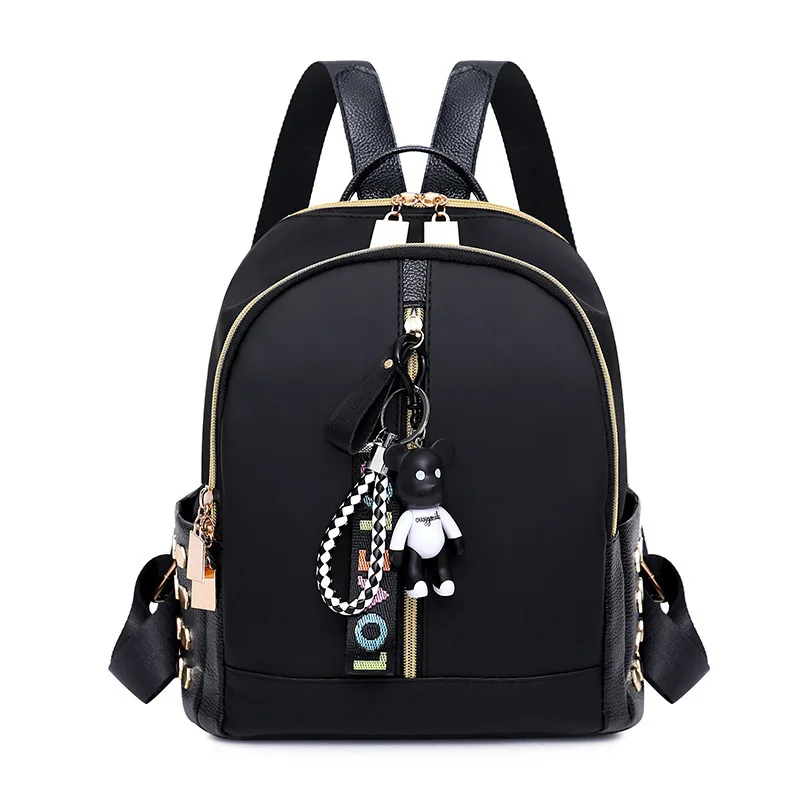 Стиль рюкзак женский нейлон ткань «Оксфорд» холст рюкзак корейский стиль Универсальный школьный без медведя