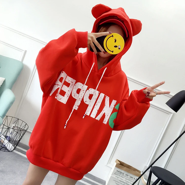 

#2395 Plus Size Sweatshirts For Women Hooded Vestidos Letter Printed Harajuku Casual Hoodies Sweatshirt Female Winter Tops Girls